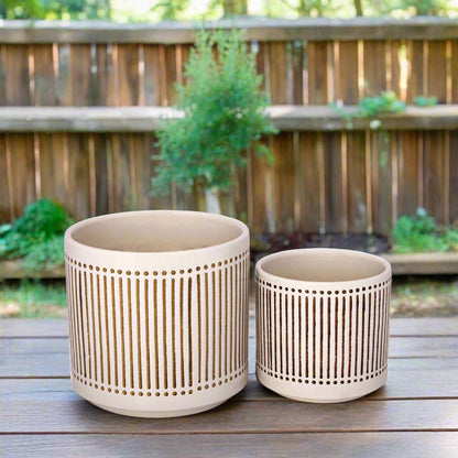 Kessler Ribbed Planter Set (Set of 2)