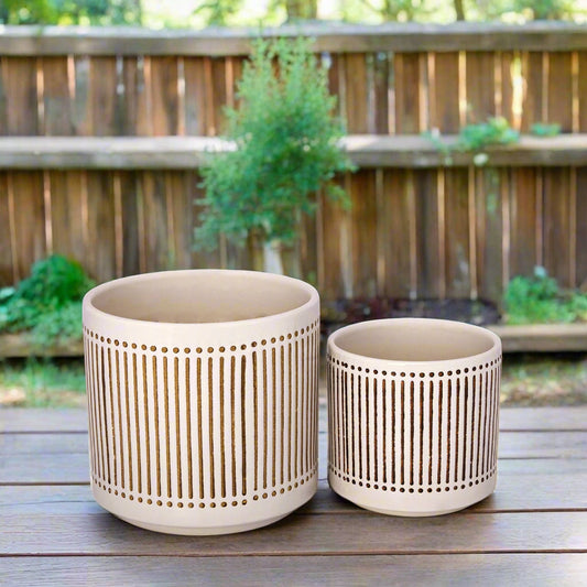 Kessler Ribbed Planter Set (Set of 2)