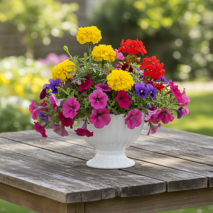 Grellen Rippled Off-White Compote Planters