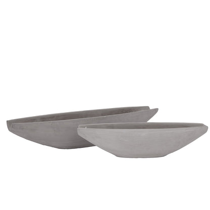 Darian Tapered Oval Cement Planter Set (Set of 2)
