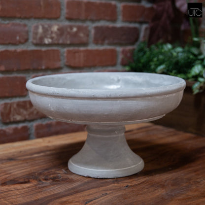 Rion Gray Cement Compote Bowl on Stand
