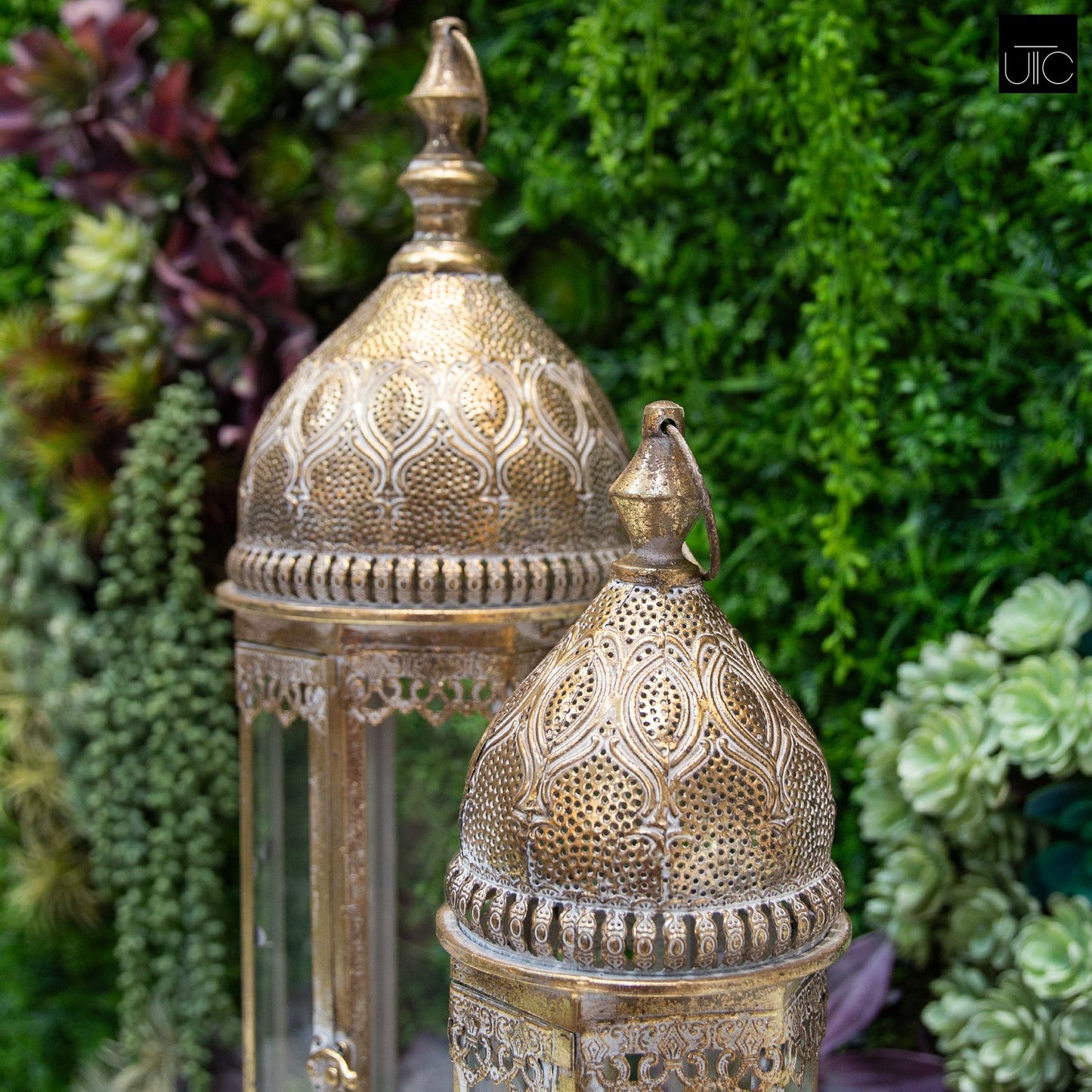 Julien Luxurious Iron Glass Lanterns (Set of 2)