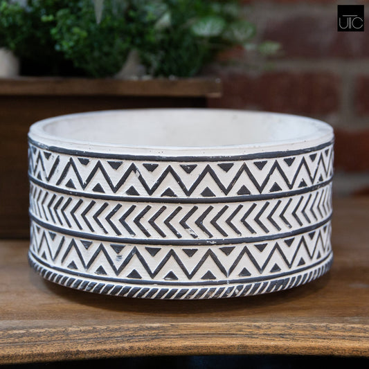 Mara Ceramic Wide Round Tribal Pot