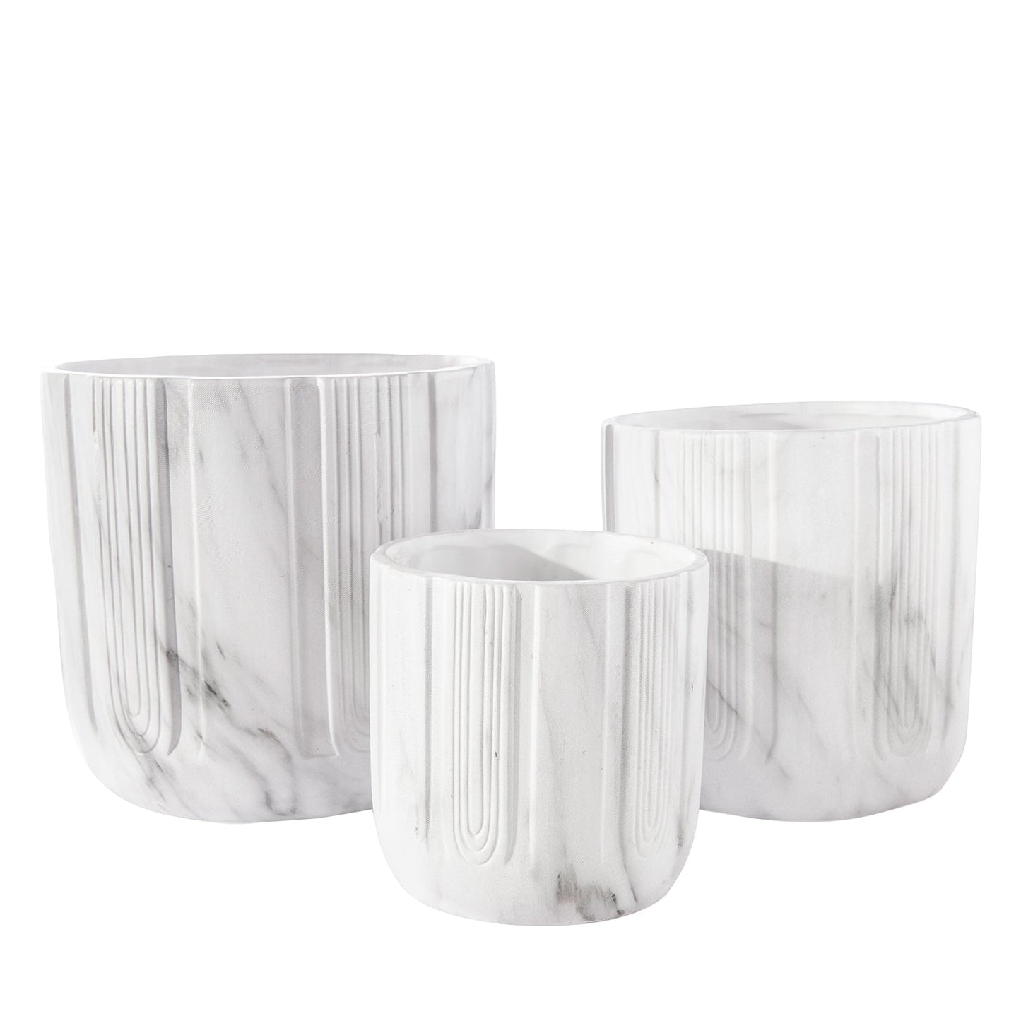 Davina Ceramic Round Planter Set (Set of 3)
