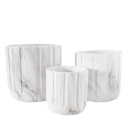 Davina Ceramic Round Planter Set (Set of 3)