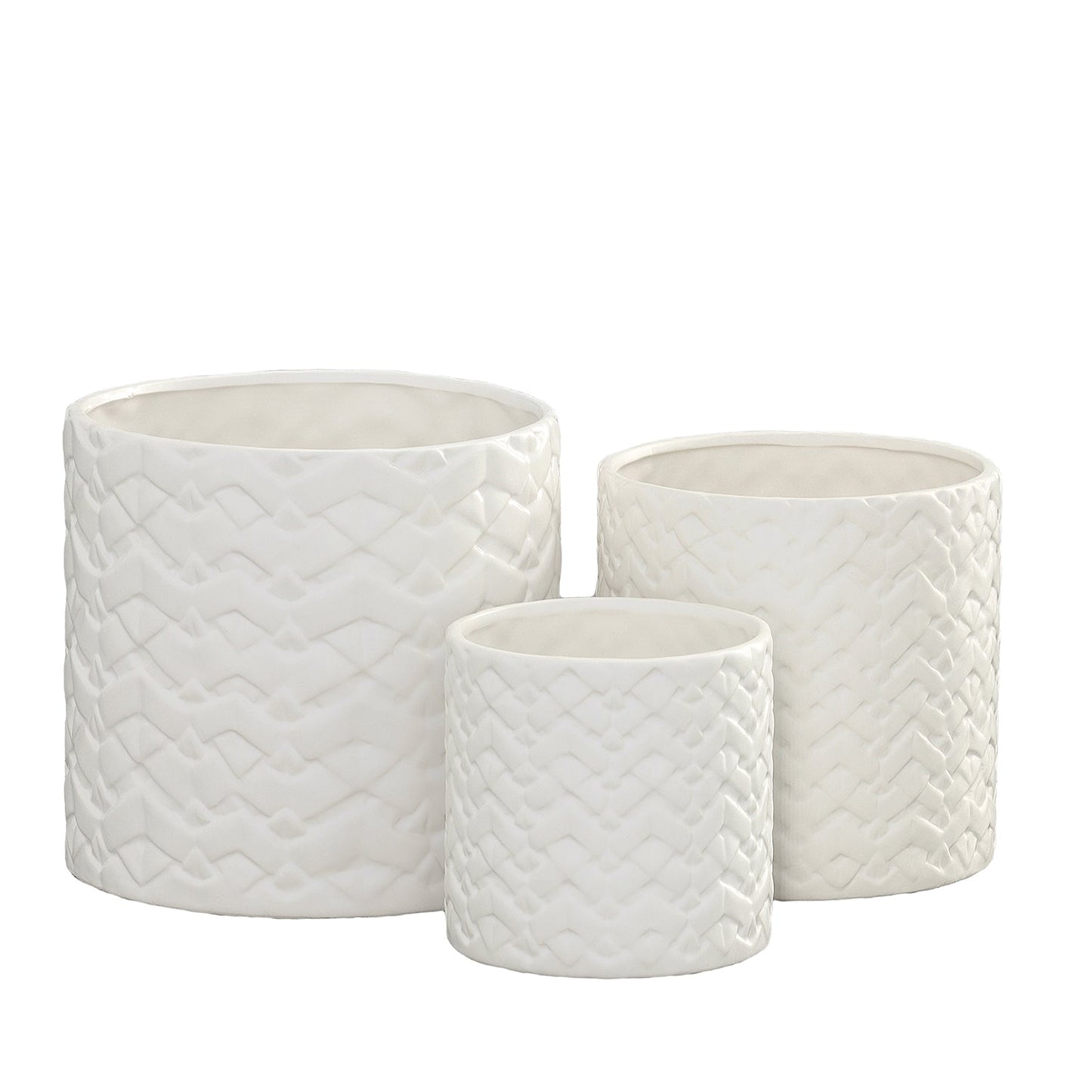 Alene Ceramic Round Planter Set (Set of 3)