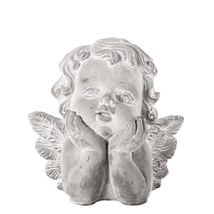 Cher-Lee Cement Cherubin Bust Figurine with Head Resting on Hand