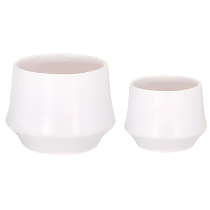 Rivana White Ceramic Planter Set (Set of 2)