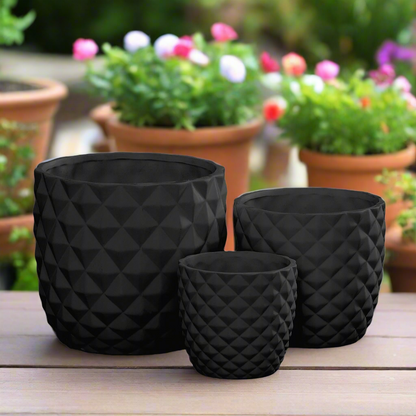 Tizze Diamond Planter Set (Set of 3)