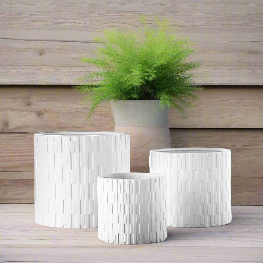 Virello Ceramic Round Pot Set (Set of 3)