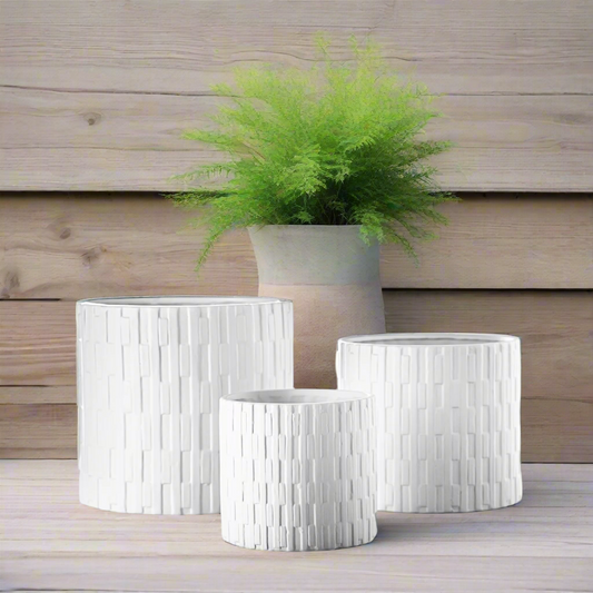 Virello Ceramic Round Pot Set (Set of 3)