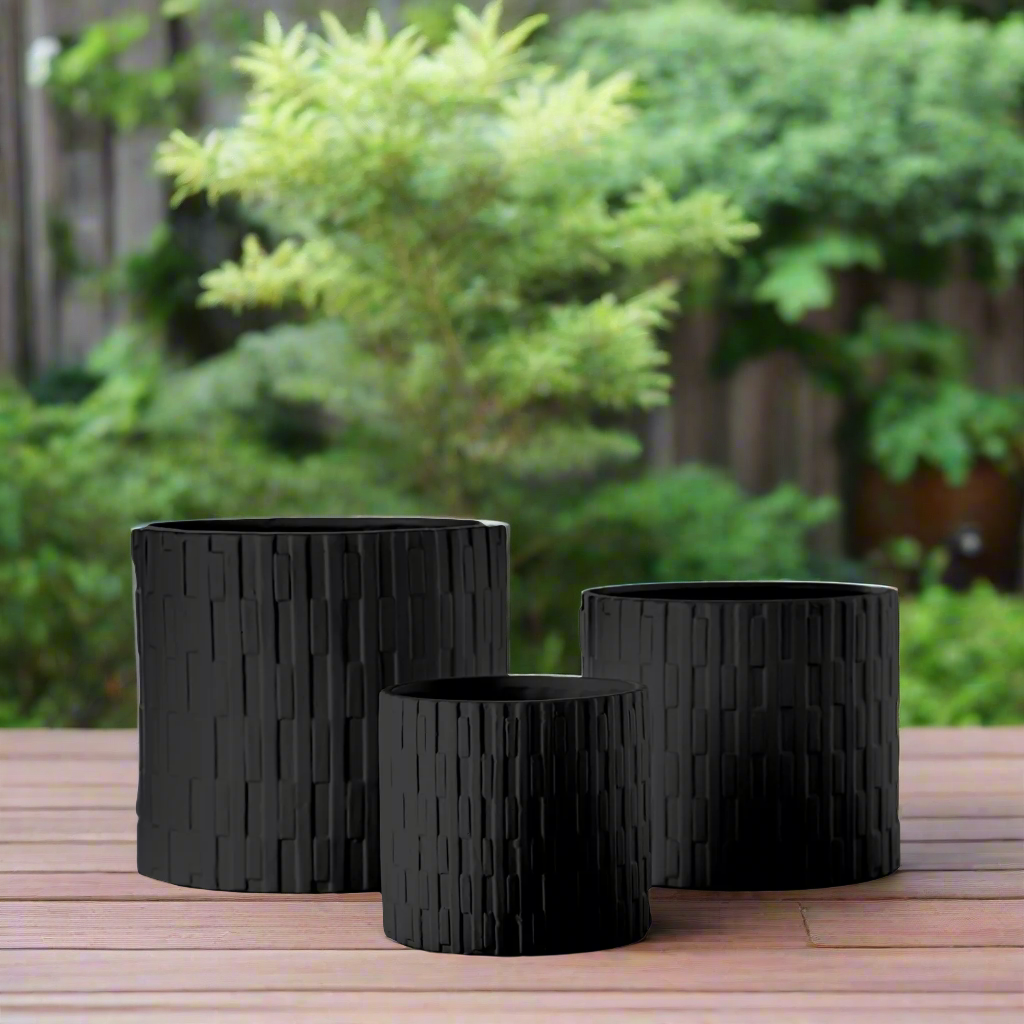 Virello Ceramic Round Pot Set (Set of 3)
