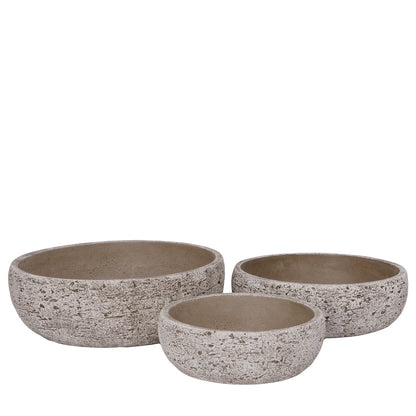 Orva Moss Green Cement Flower Pot Set (Set of 3)