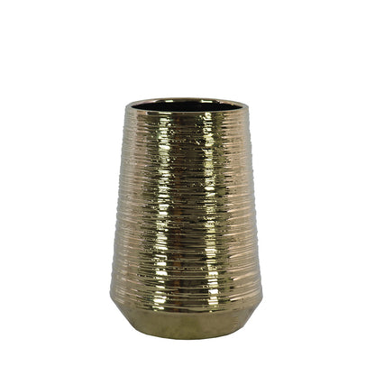Lynde Combed Electroplated Metallic Vase