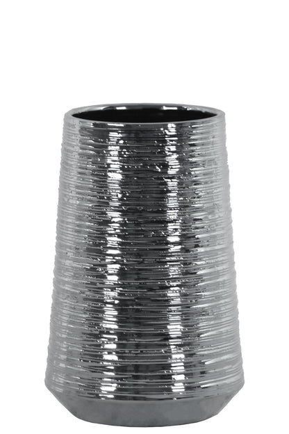 Lynde Combed Electroplated Metallic Vase