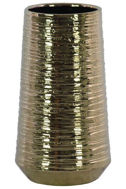 Lynde Combed Electroplated Metallic Vase