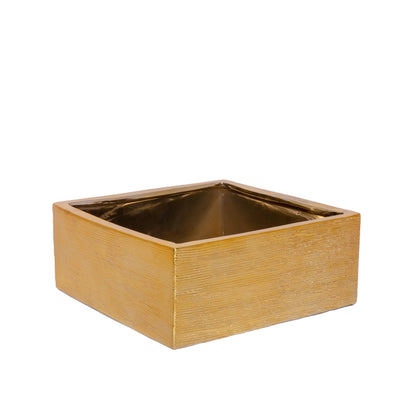 Aurenna Gold Brushed Ceramic Square Pot