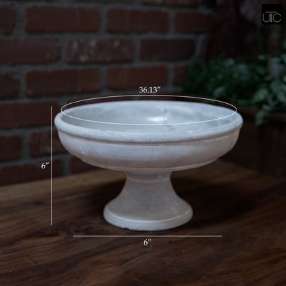 Rion Gray Cement Compote Bowl on Stand