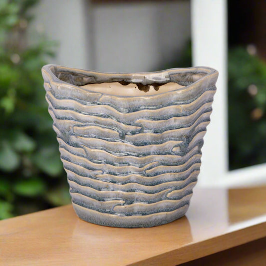 Freesia Wavy Design Ceramic Planter