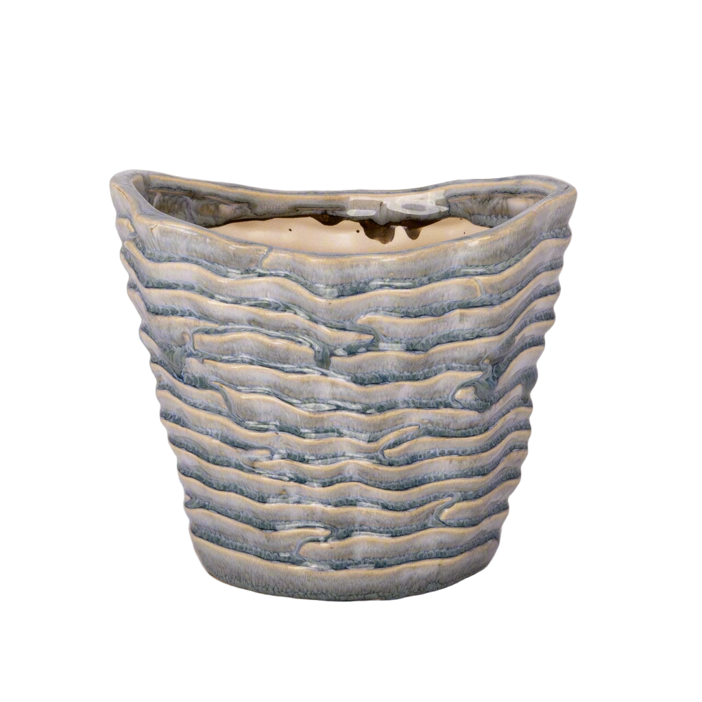 Freesia Wavy Design Ceramic Planter