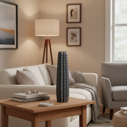 Astrid Ceramic Tall Bellied Cylinder Vase