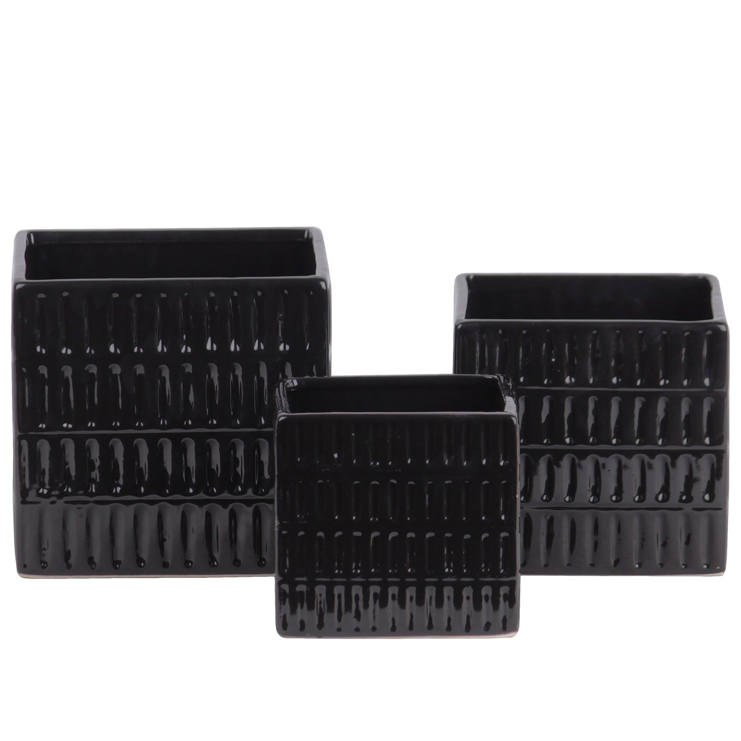 Primrose Ceramic Square Planter Set (Set of 3)