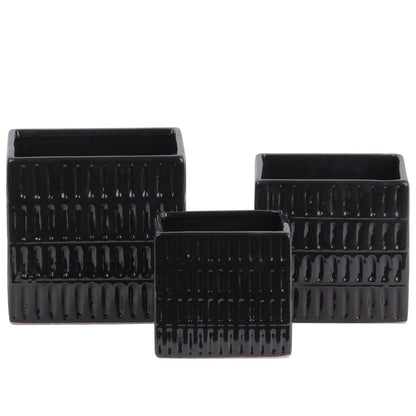 Primrose Ceramic Square Planter Set (Set of 3)