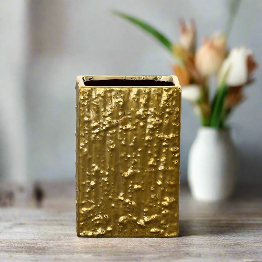 Rivora Golden Rectangular Vase