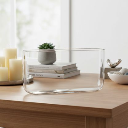 Orina Oval Clear Glass Vase