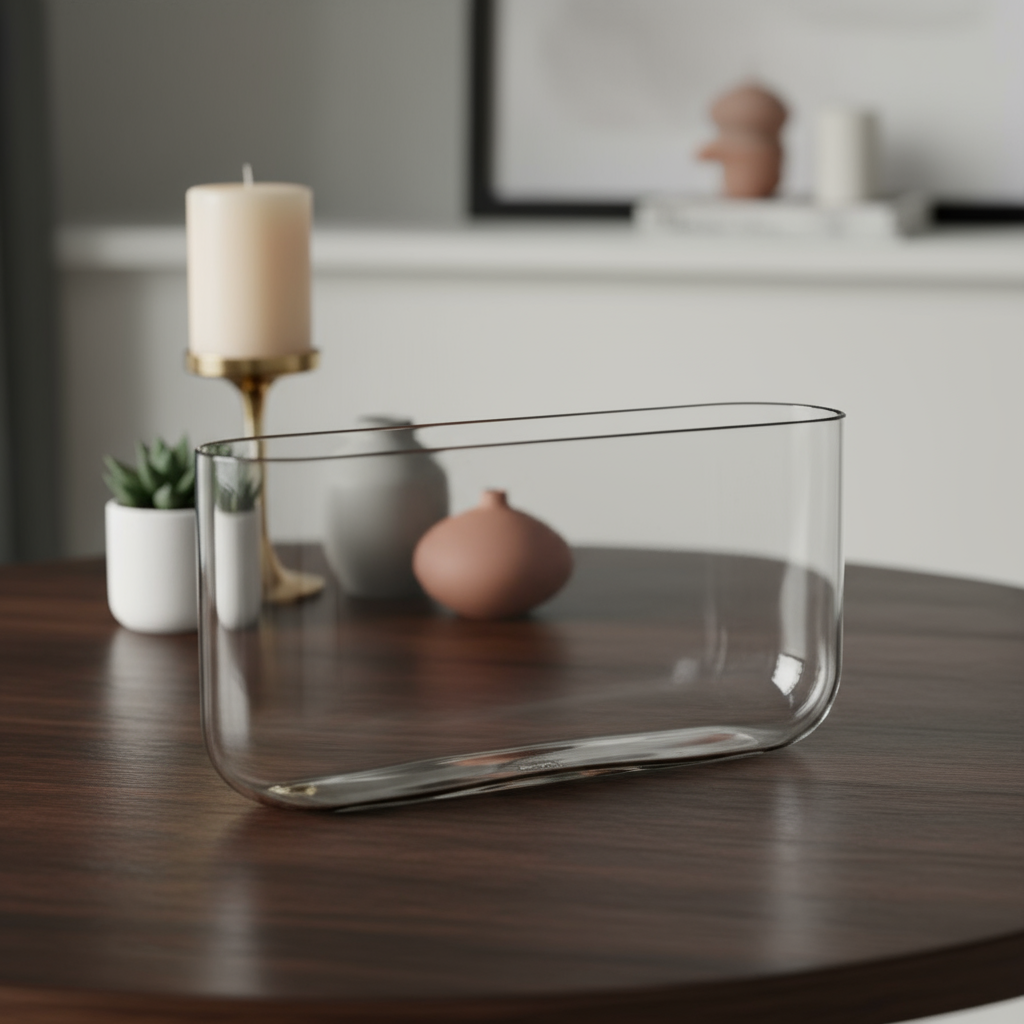 Orina Oval Clear Glass Vase