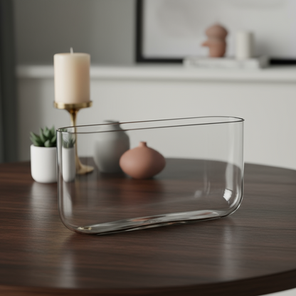 Orina Oval Clear Glass Vase