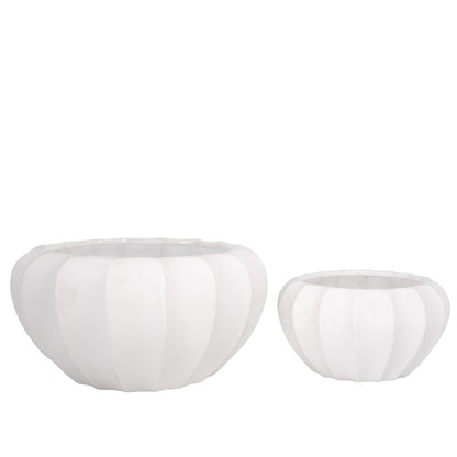 Brixton White Stoneware Planter Set (Set of 2)