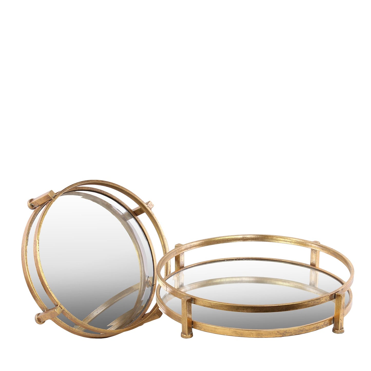 Lainey Metal Round Tray Set
