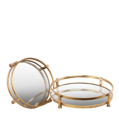 Lainey Metal Round Tray Set