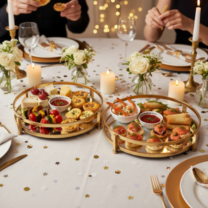 Lainey Metal Round Tray Set