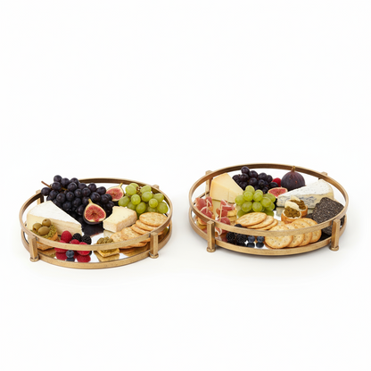 Lainey Metal Round Tray Set