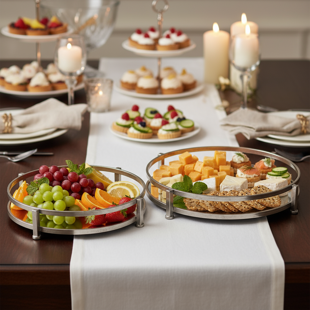 Lainey Metal Round Tray Set