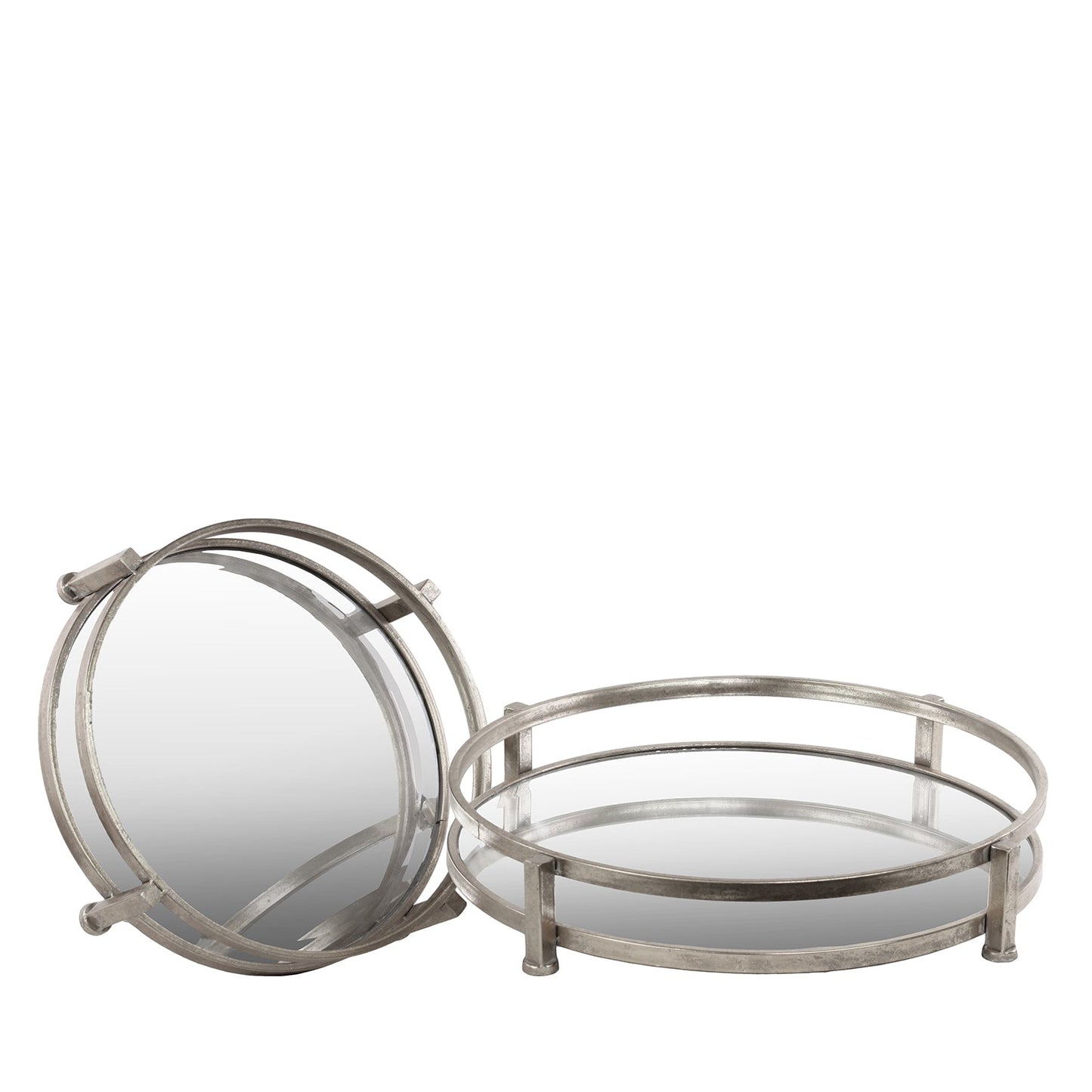 Lainey Metal Round Tray Set