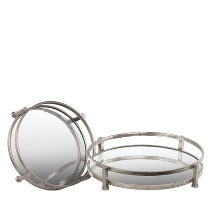 Lainey Metal Round Tray Set