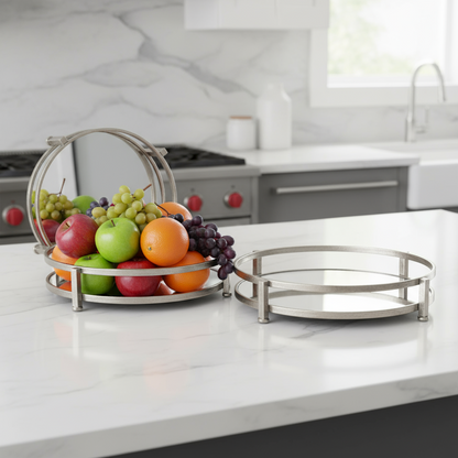 Lainey Metal Round Tray Set
