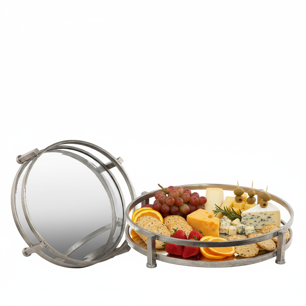 Lainey Metal Round Tray Set