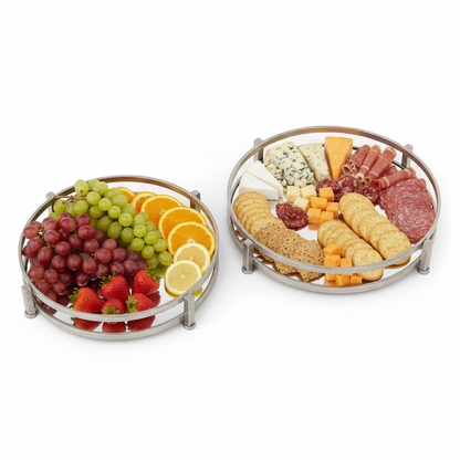 Lainey Metal Round Tray Set