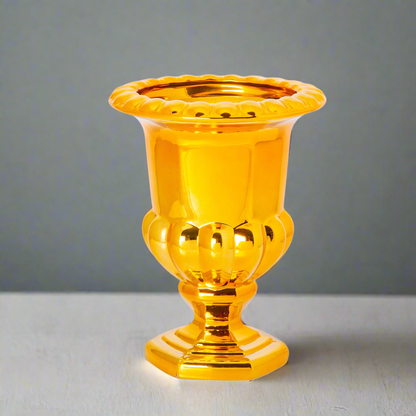 Galen Electroplated Glass Pedestal Urn Vase