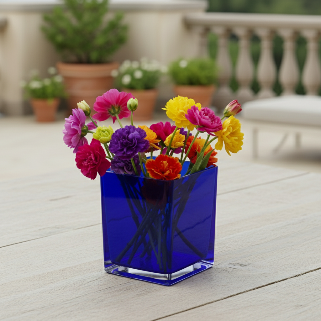 Lizze Clear Glass Cube Vase