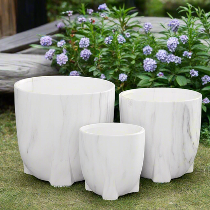 Myora Marble Tripod Planter Set (Set of 3)