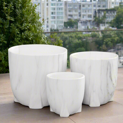 Myora Marble Tripod Planter Set (Set of 3)