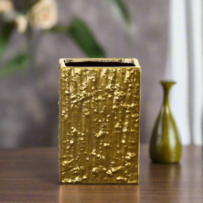 Rivora Golden Rectangular Vase