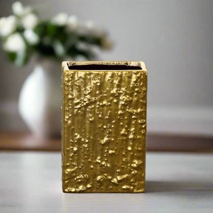 Rivora Golden Rectangular Vase
