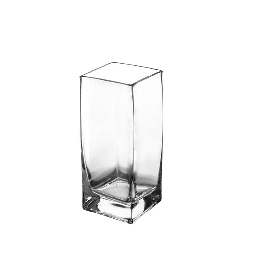 Roux Clear Glass Square Vase