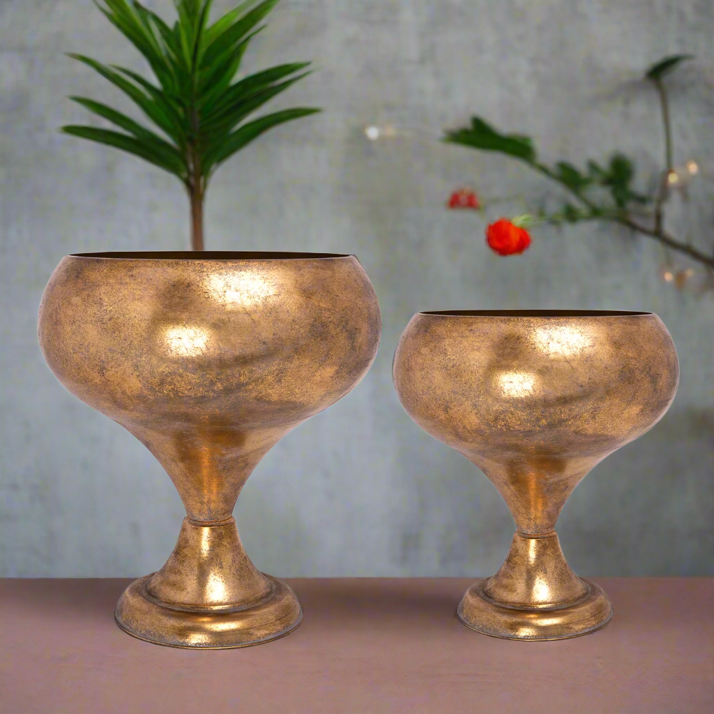 Veylon Iron Metal Pot Set (Set of 2)
